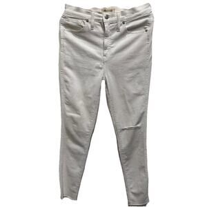 Madewell Jeans Womens Size 28 White 10" High Rise Skinny Stretch Comfort Denim